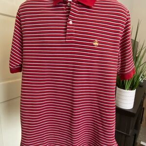 Brooks Brothers Red and White Striped Polo Shirt